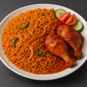 Jollof Rice du Nigéria au Poulet Grillé
