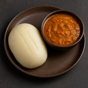 Fufu Nigérian avec Sauce Traditionnelle