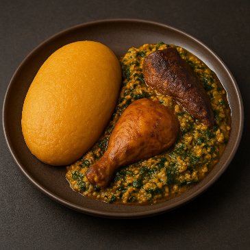 Eba et sauce nigériane